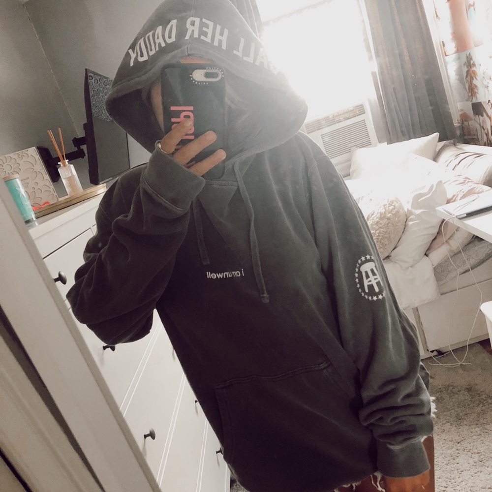 gray barstool call her daddy hoodie